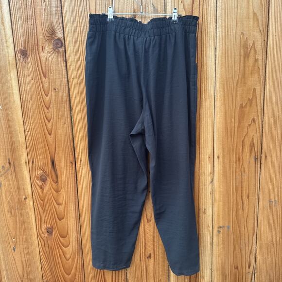 New Day Ankle Pants Womens XL Tapered Leg Elastic Waist Pockets Black - Picture 6 of 8